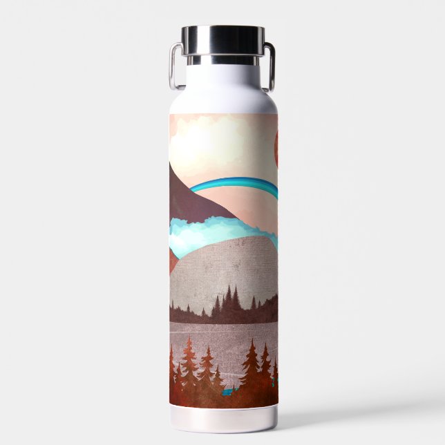 Blue Rainbow Landscape Water Bottle (Front)