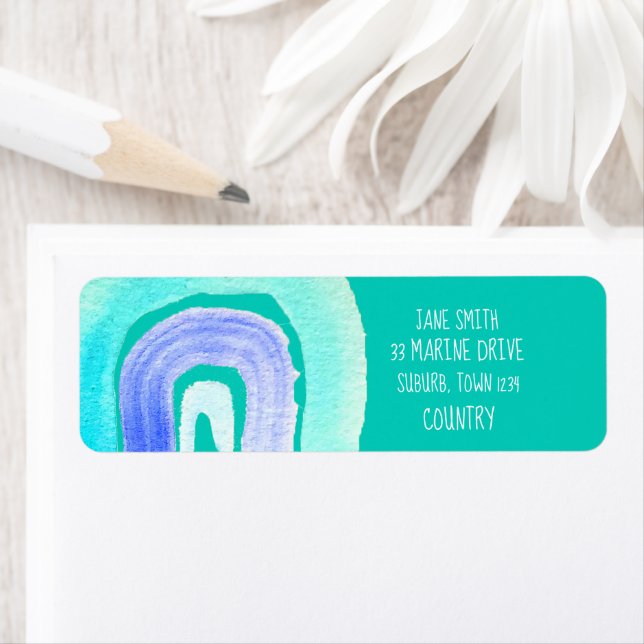 Blue Rainbow love watercolor (Insitu)