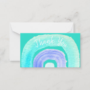 Blue Rainbow love watercolor Card