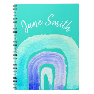 Blue Rainbow love watercolor Notebook