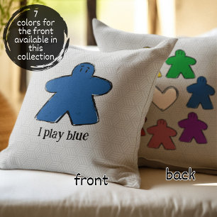 Blue Rainbow Meeple Board Game Love Cushion