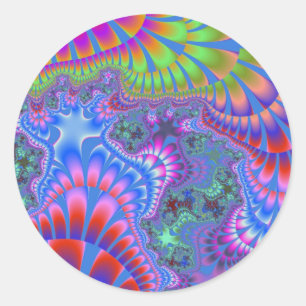 Blue Rainbow Melt Classic Round Sticker