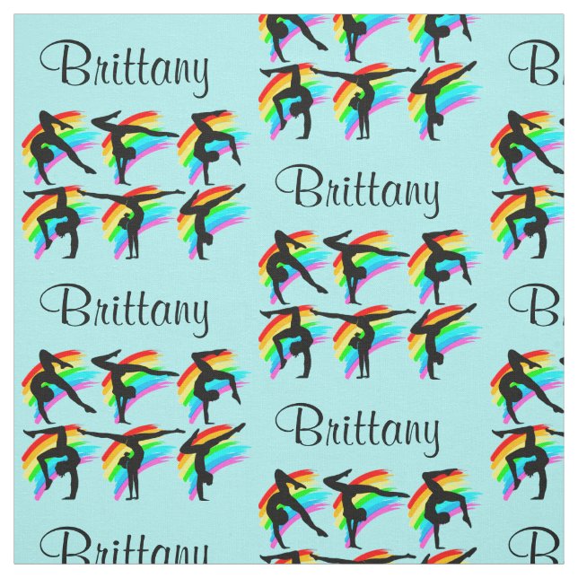 BLUE RAINBOW PERSONALIZED GYMNASTICS FABRIC (Swatch)