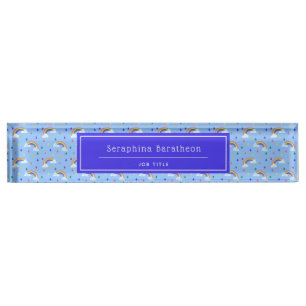 Blue Rainbow Sky Personalised Nameplate