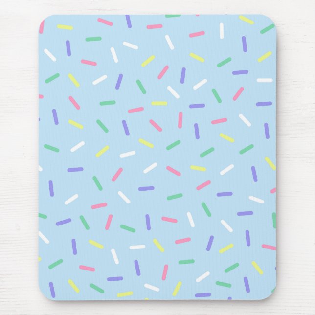 Blue rainbow sprinkles confetti fun colourful  mouse mat (Front)