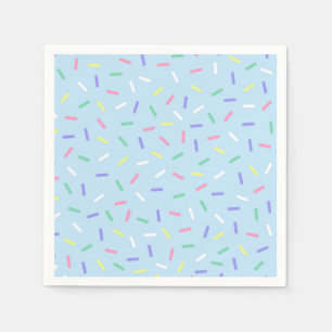 Blue rainbow sprinkles confetti fun colourful  napkin