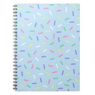 Blue rainbow sprinkles confetti fun colourful  notebook