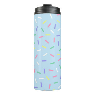 Blue rainbow sprinkles confetti fun colourful  thermal tumbler