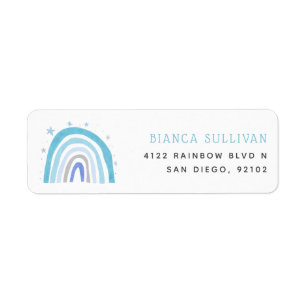 Blue Rainbow Stars Return Address