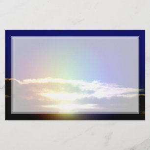 Blue Rainbow Sunset Photograph Stationery