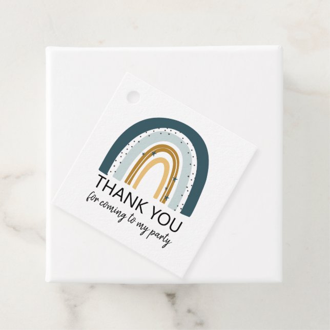 Blue Rainbow Thank you favour tag boy birthday (In Situ)