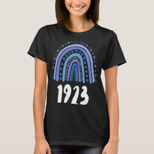 Blue Rainbow Year Of Birth 1923 Birthday T-Shirt