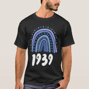 Blue Rainbow Year Of Birth 1939 Birthday T-Shirt