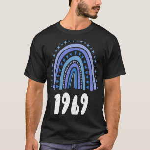 Blue Rainbow Year Of Birth 1969 Birthday T-Shirt