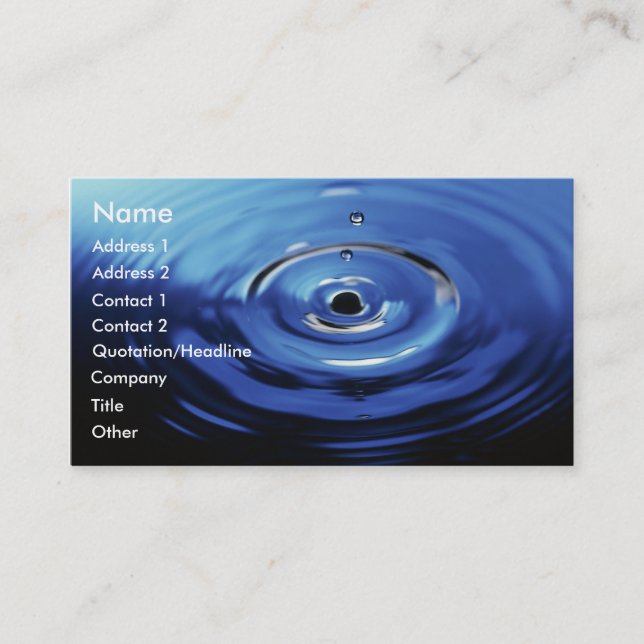 Blue Raindrop Business Card (Front)