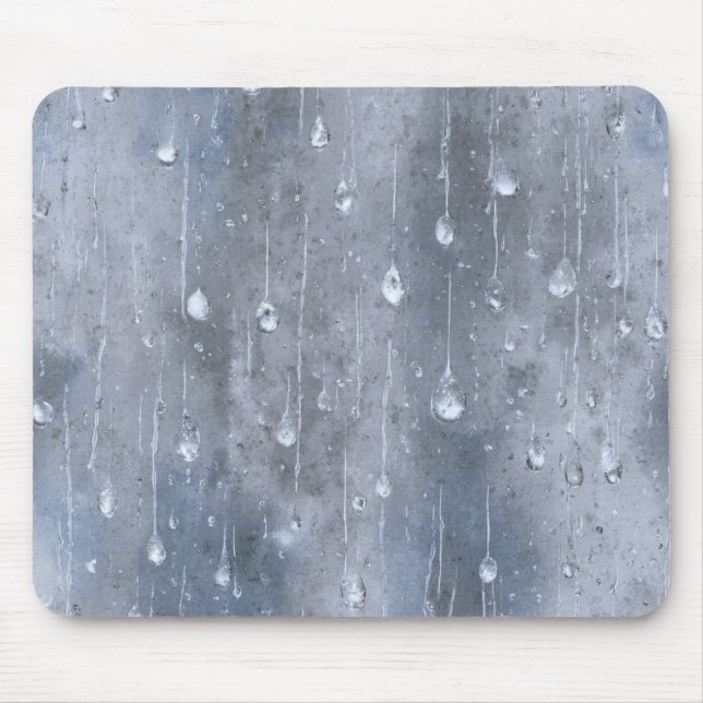 Blue Raindrops Mouse Mat (Front)