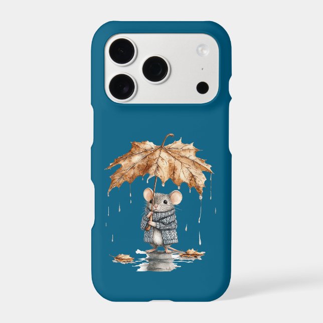 Blue Rainy Day Mouse Leaf Umbrella (Back)