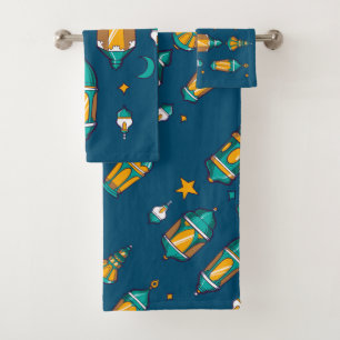 Blue Ramadan lantern    Bath Towel Set