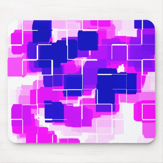 "Blue Raspberry" Geometric Art Mouse Mat (Front)