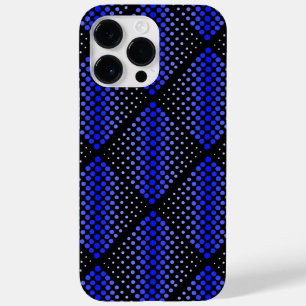 Blue Raster Pattern 01 Black BG Case-Mate iPhone 14 Pro Max Case