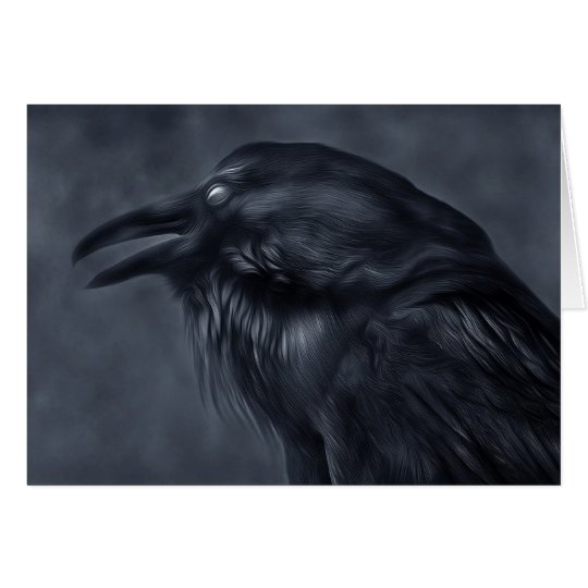 Blue Raven Greeting Card