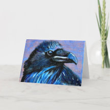 Blue Raven Greeting Card