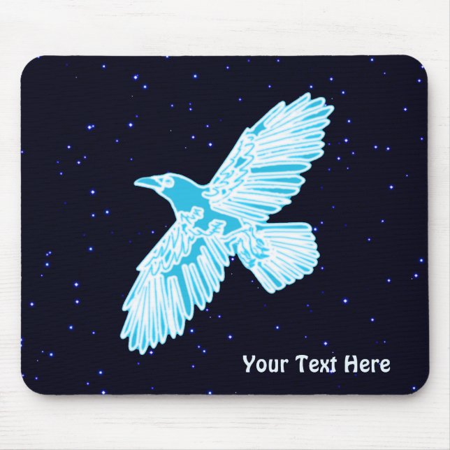 Blue Raven On Stars Mouse Mat (Front)