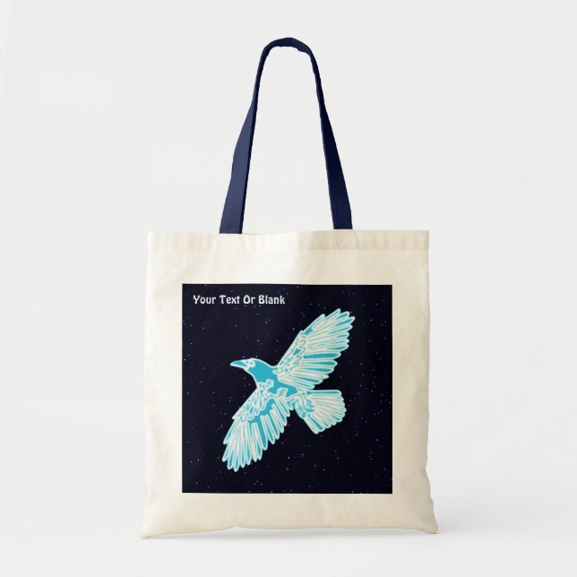 Blue Raven On Stars Tote Bag (Front)