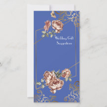 Blue Ray of Floral Wedding Gift Suggestion Card