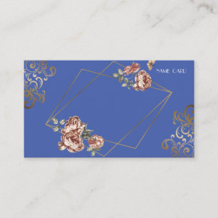 Blue Ray of Floral Wedding Name Enclosure Card