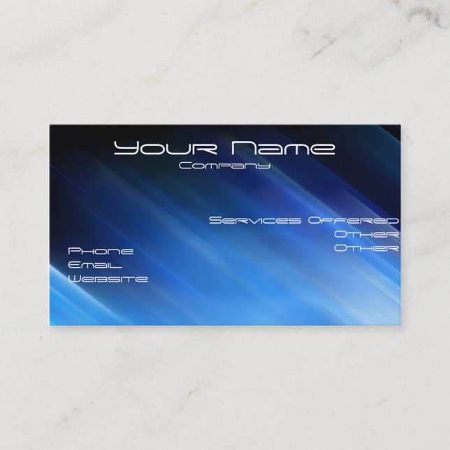 blue Rays business card (Front)