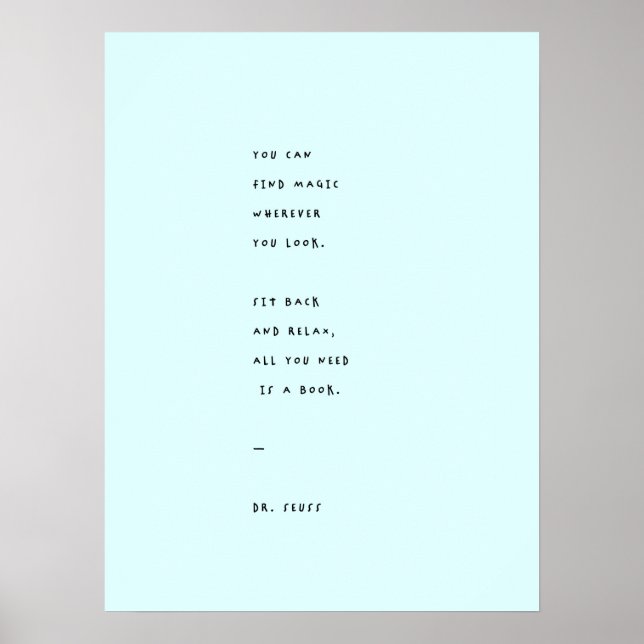 Blue Reading Day with Dr. Suess Quote Poster (Front)