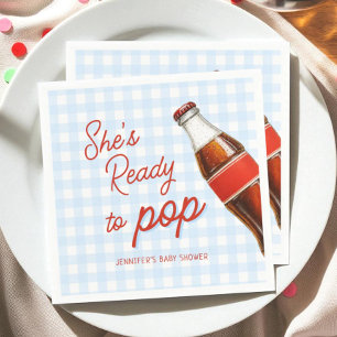 Blue Ready To Pop Soda Pop Cola Baby Shower Napkin
