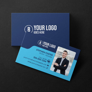 Blue Real Estate Agent Properties Listing Broker Business Card