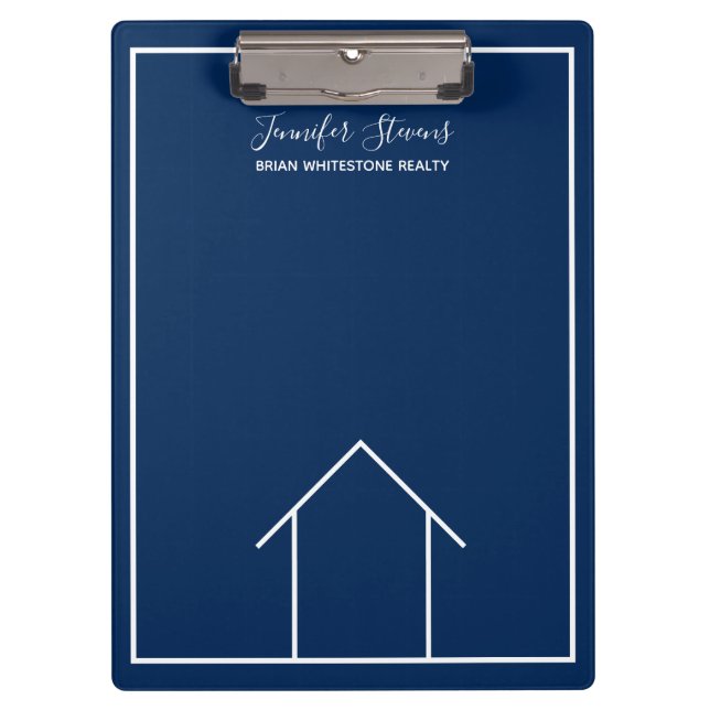 Blue Real Estate Company Custom Open House Clipboard (Front)