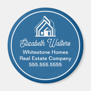 Blue Real Estate Company Elegant Custom Realtor Magnet