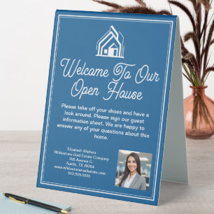 Blue Real Estate Company Open House Realtor Photo