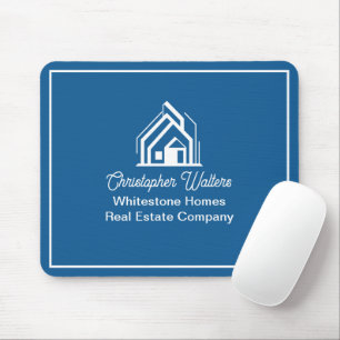 Blue Real Estate Company Personalized Realtor Mouse Mat