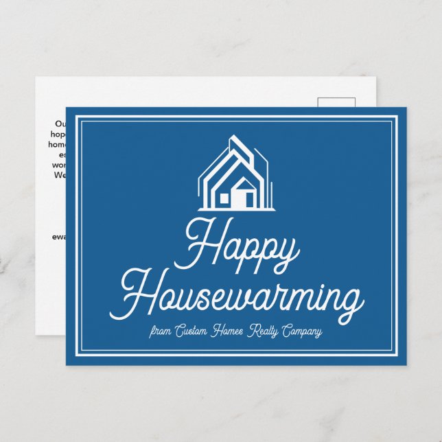 Blue Real Estate Company Personalized Realtor Postcard (Front/Back)