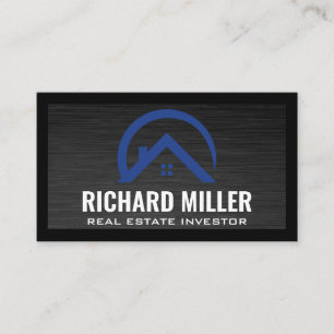 Blue Real Estate Roof   Property Investor Business Card
