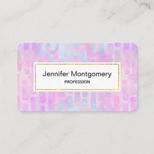 Blue Rectangle Shapes on Pink Background Business Card