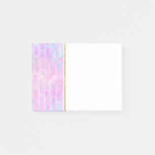Blue Rectangle Shapes on Pink Background Post-it Notes