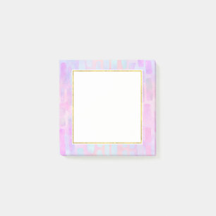 Blue Rectangle Shapes on Pink Background Post-it Notes