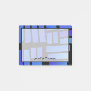 Blue Rectangular Tiles Personalised Post-it Notes