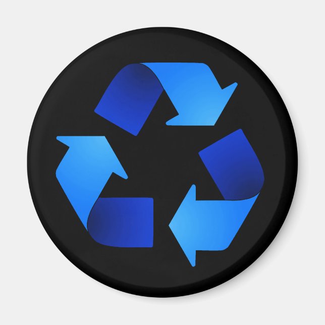 Blue Recycling Symbol Magnet (Front)