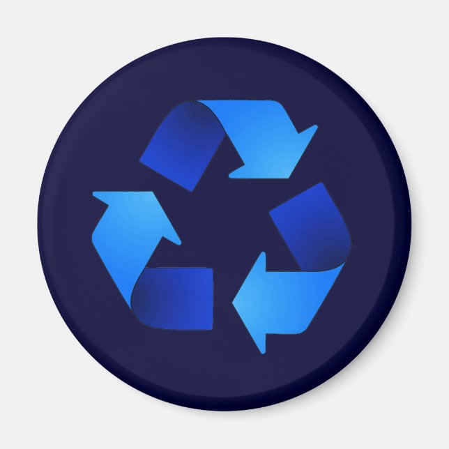 Blue Recycling Symbol Magnet (Front)