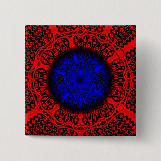 blue, red 15 cm square badge