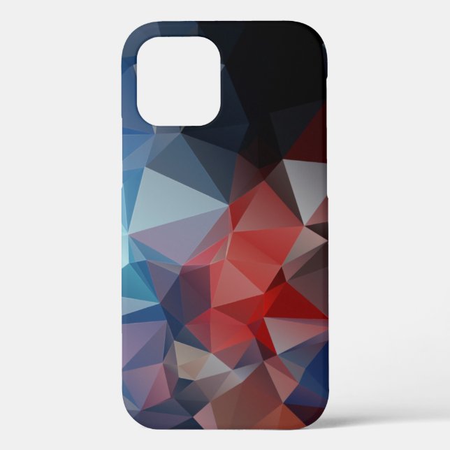 Blue Red Abstract Pyramid Pattern Case-Mate iPhone Case (Back)