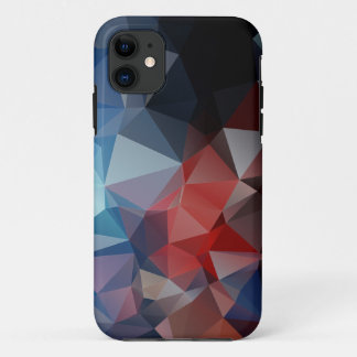 Blue Red Abstract Pyramid Pattern Case-Mate iPhone 11 Case