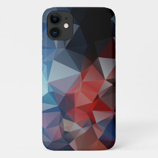 Blue Red Abstract Pyramid Pattern Case-Mate iPhone 11 Case
